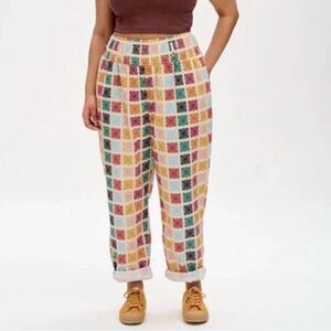 NWT Lucy & Yak Alexa Ayana Print Organic Cotton Trousers Size Extra Small